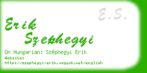 erik szephegyi business card